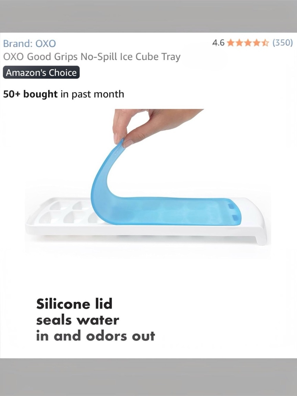 OXO Good Grips Modern No-Spill XL round Ice Cube Tray Silicone Lid Teal 1 pack